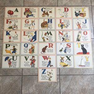 VINTAGE CHILDREN'S ALPHABET FLASH CARDS